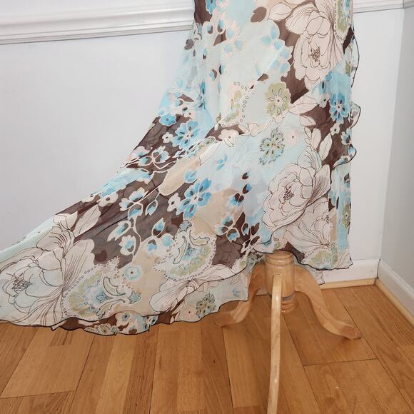 VTG 90s Y2K Be Smart Dress Sz 13 14 Juniors Midi Fairy Grunge WhimsiGoth Floral - Picture 4 of 11